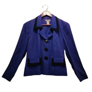 Taurus II Women's Purple Rayon Blend Long Sleeve Front Buttons Outdoor Blazer